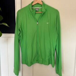 Nike Green Full Zip Jacket Vintage Fit Dry Women's Large 12-14 EUC athletic